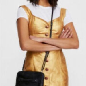 Free People gold leather dress.  NWT. Lined. 10